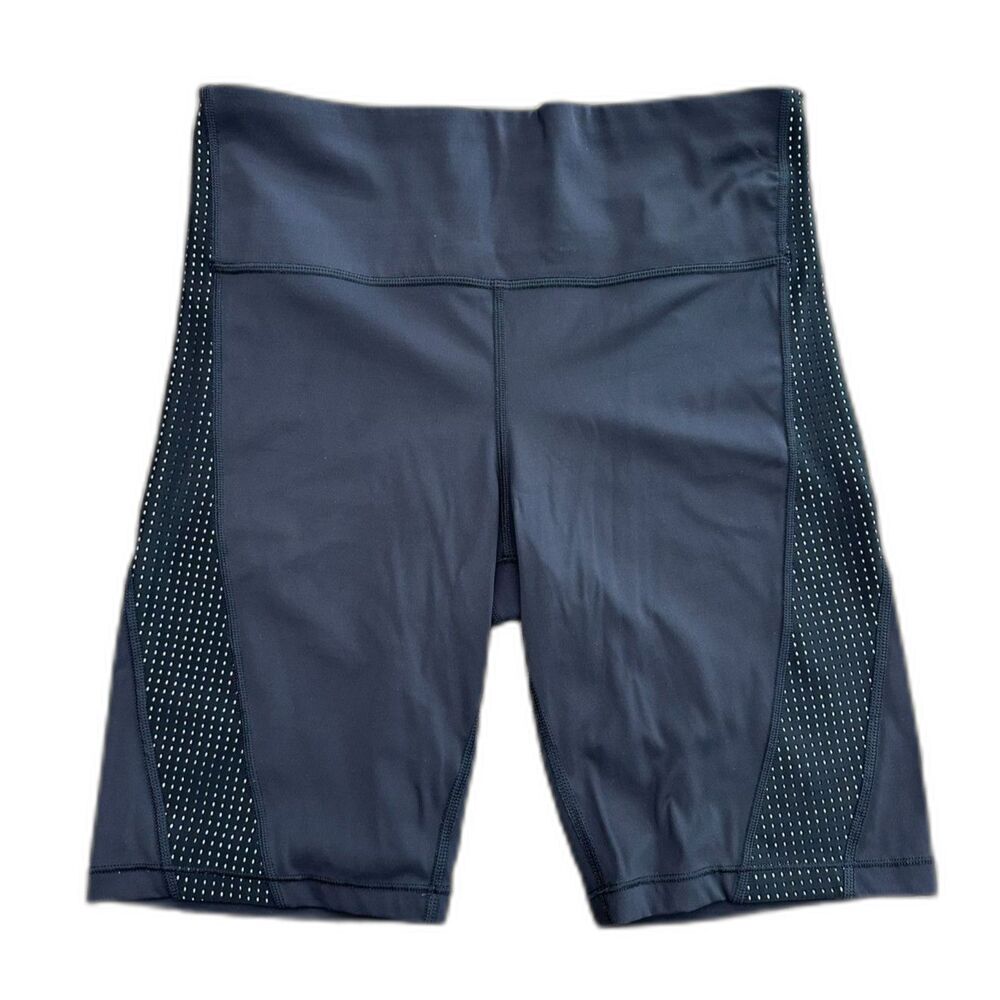 Athleta Hiit It 8 Bike Shorts Women's Medium Black High Rise Compression Yoga